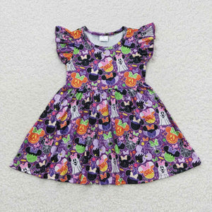 Cartoon Purple Girls Halloween Dress