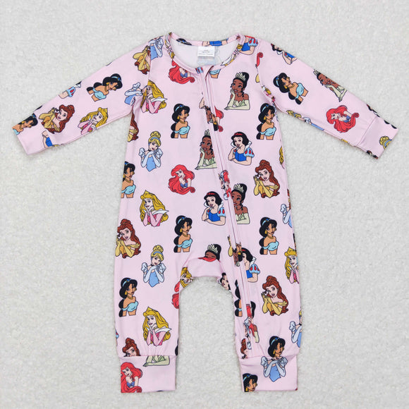 Cartoon Princess Pink Girls Fall Romper