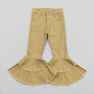 Yellow Flared Girls Jeans Pants