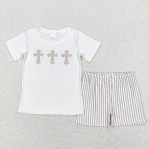 Cross Stripe Boys Easter Outfits