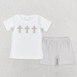 Cross Stripe Boys Easter Outfits