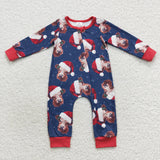 Cow Navy Red Boys Christmas Romper