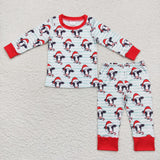 Cows Blue White Stripe Red Boys Christmas Pajamas