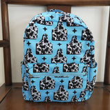 Cow Print Blue Backpack