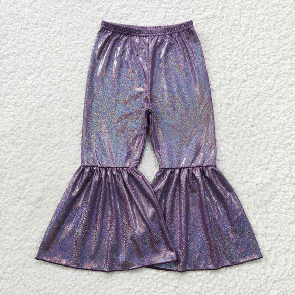 Purple Satin Bell Bottoms Pants