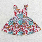 Gingerbread Candy Cup Gauze Pink Girls Christmas Dress