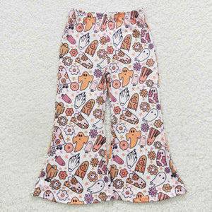 Floral Ghost Girls Halloween Pants