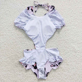Leopard Print Pink Girls Swimsuits