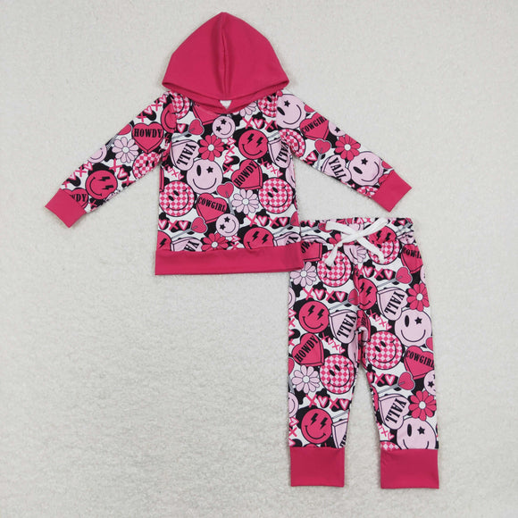 XOXO Smile Heart Hot Pink Hoodie Girls Valentines Outfits