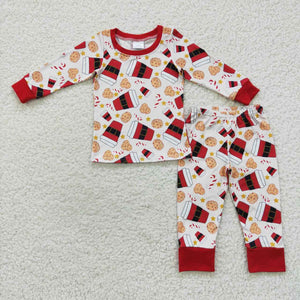 Santa Cup Cookie Boys Christmas Pajamas