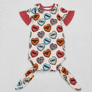 giddy up Howdy Heart Night-Robe Baby Summer Romper