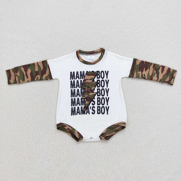 Mama's Boy Camo Boys Fall Romper