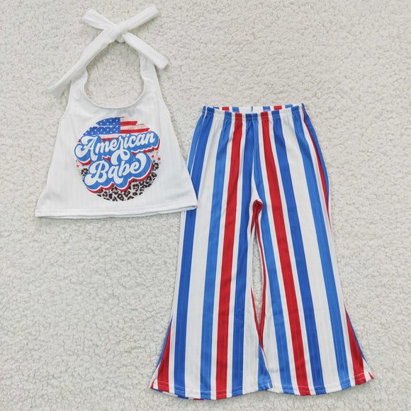 American Babe White Stripe Girls 4th of July Outfits