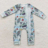 Fishing Green Boys Fall Romper