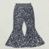 Gray Sequin Girls Pants