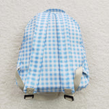 Blue White Plaid Backpack