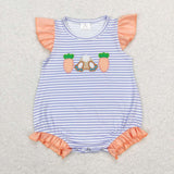 Bunny Carrot Stripe Girls Easter Romper