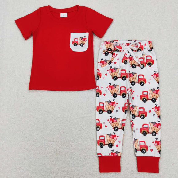 Heart Truck Red Boys Valentines Outfits