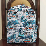 Howdy Gem Sky Blue Cow Print Backpack