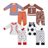 Basketball Orange Gray Boys Long Sleeve Pajamas