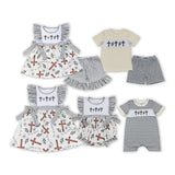 Cross Floral Green Plaid Beige Girls Easter Romper