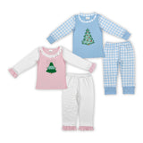 Plaid Tree Blue Boys Christmas Pajamas