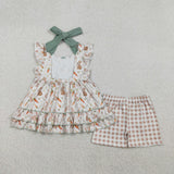 Bunny Carrot Lace Ruffles Girls Easter Outfits