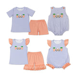 Bunny Carrot Stripe Girls Easter Romper