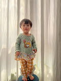 Floral Turkey Yellow Plaid Green Girls Thanksgivng Outfits