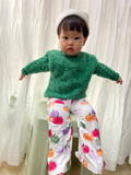 Green Sweater Pumpkin White Girls Long Sleeve+Trousers Sets