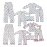 Santa Sky Blue Mommy & Me Boys Christmas Pajamas