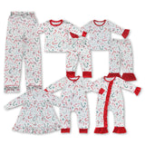 Candy Cane Red White Mommy & Me Boys Christmas Pajamas