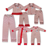 Adult Santa Stripe Red Mommy & Me Christmas Pajamas