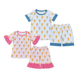 Carrot Bunny Blue Boys Easter Pajamas