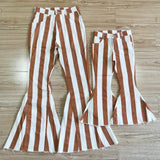 Kids Mommy & Me Chocolate Stripe Flared Girls Jeans Pants