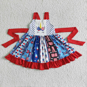 Promotional Unicorn Patchwork 4th of July Dress