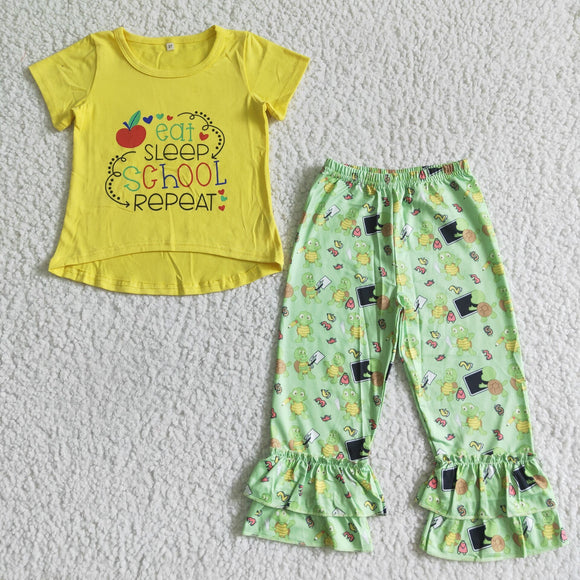 Tortoise Yellow Girls Back to School Outfits