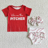 Promotional Baseball White Red Tassels Bummies Sets