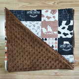 Plaid Black Horse Cow Brown Baby Blankets