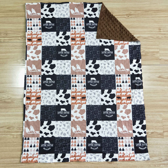 Plaid Black Horse Cow Brown Baby Blankets