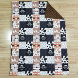 Plaid Black Horse Cow Brown Baby Blankets