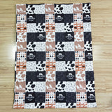 Plaid Black Horse Cow Brown Baby Blankets