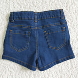 Dark Blue Distressed Jeans Denim Shorts