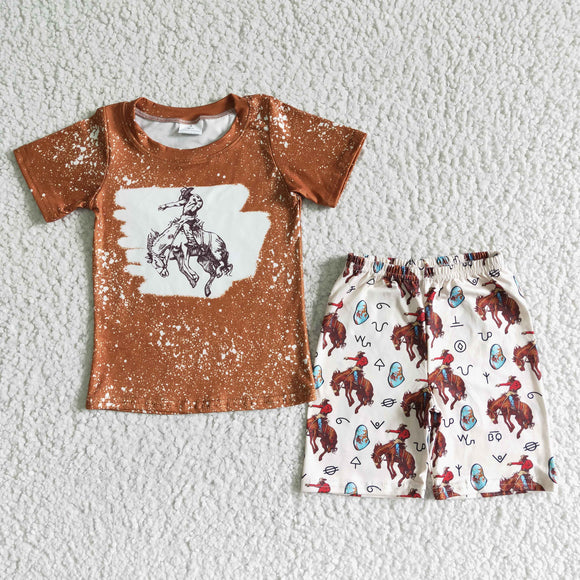 Rodeo Orange Boys Shorts Sets