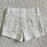 White Distressed Jeans Denim Shorts