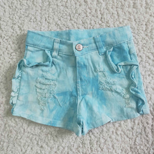 Sky Blue Distressed Jeans Denim Shorts