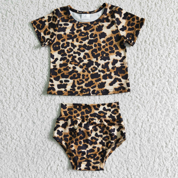 Leopard Print Brown Bummies Sets
