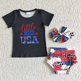 Promotional Little Miss USA Black Girls 4th of July Bummies Sets