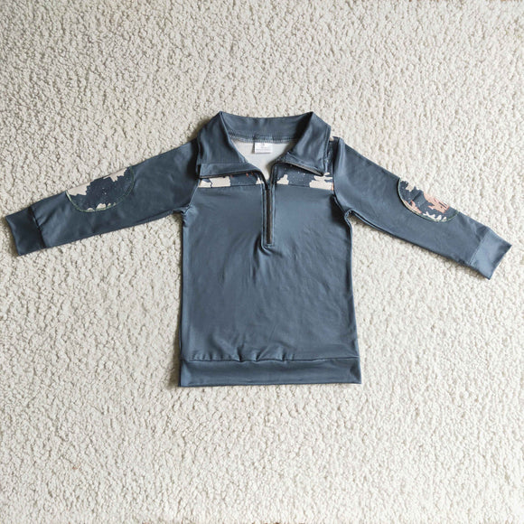 Promotional Reindeer Trees Green Polo Boys Christmas Top