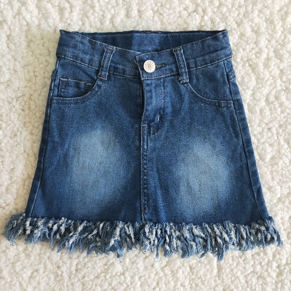 Distressed Tassels Girls Jeans Denim Skirts Shorts